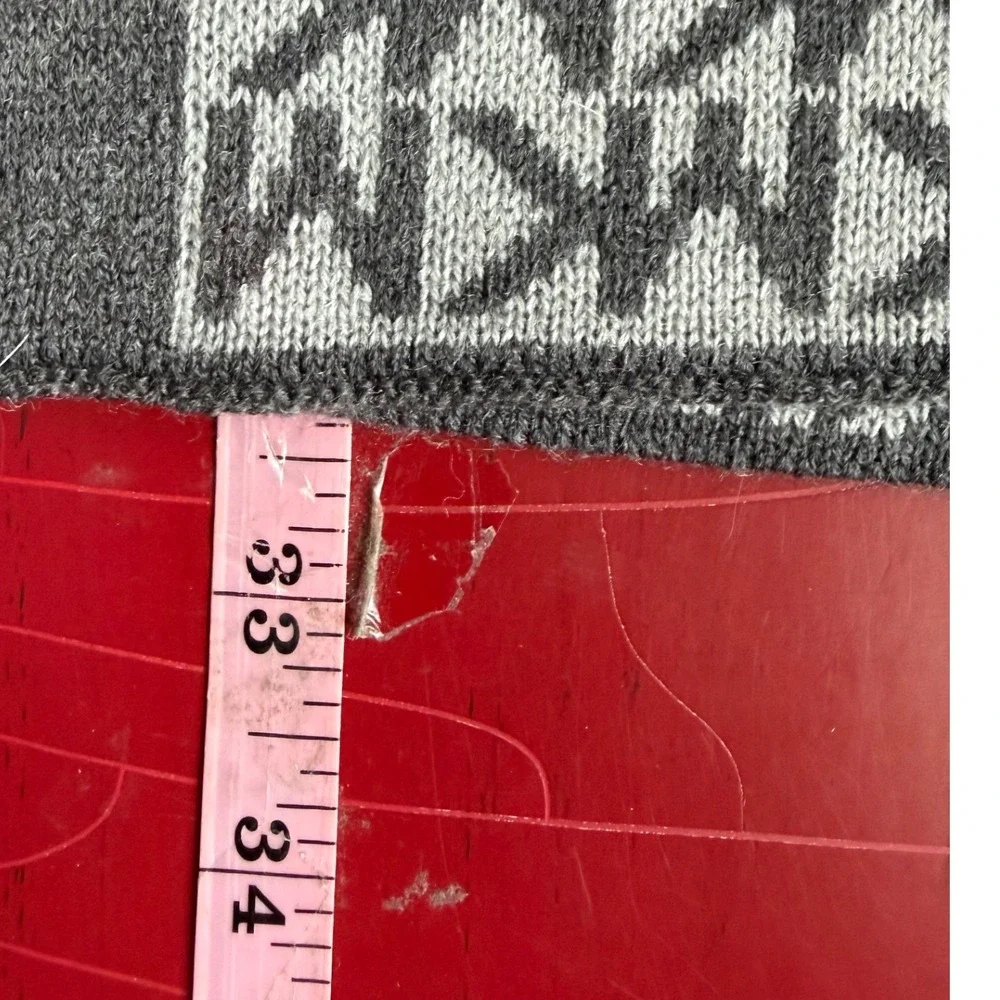 Michael Kors MK Logo Knit Scarf Womens Black Grey Monogram Winter  Quiet Luxury